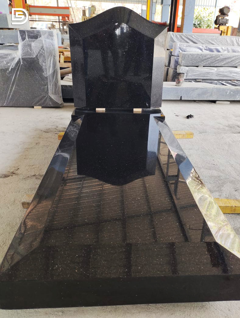 Premium granite Absolute Black granite tombstone  by Deccan Stonecraft - High quality natural stone
